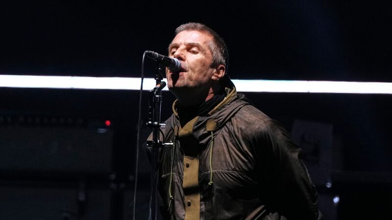 Liam Gallagher del grupo Oasis en el concierto el 4 de julio del 2025 en Cardiff. (Scott A...