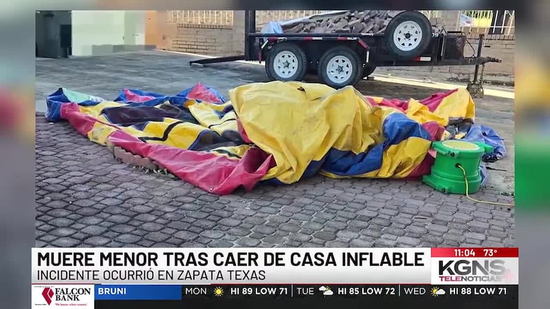 Muere menor tras caer de casa inflable en Zapata, Texas