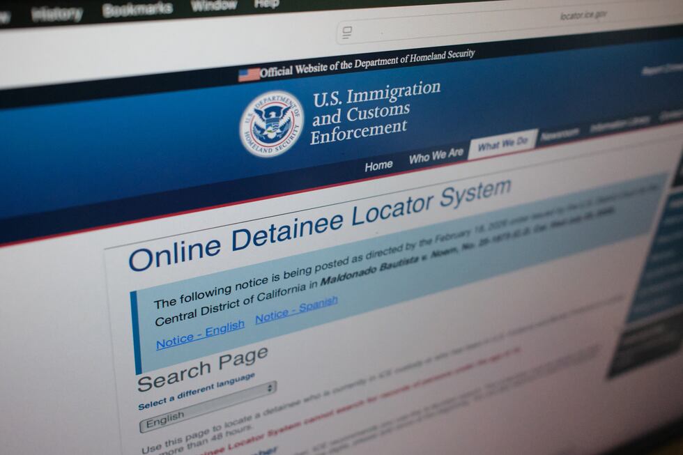 El sitio web del el Servicio de Inmigración y Control de Aduanas de Estados Unidos (ICE, por...